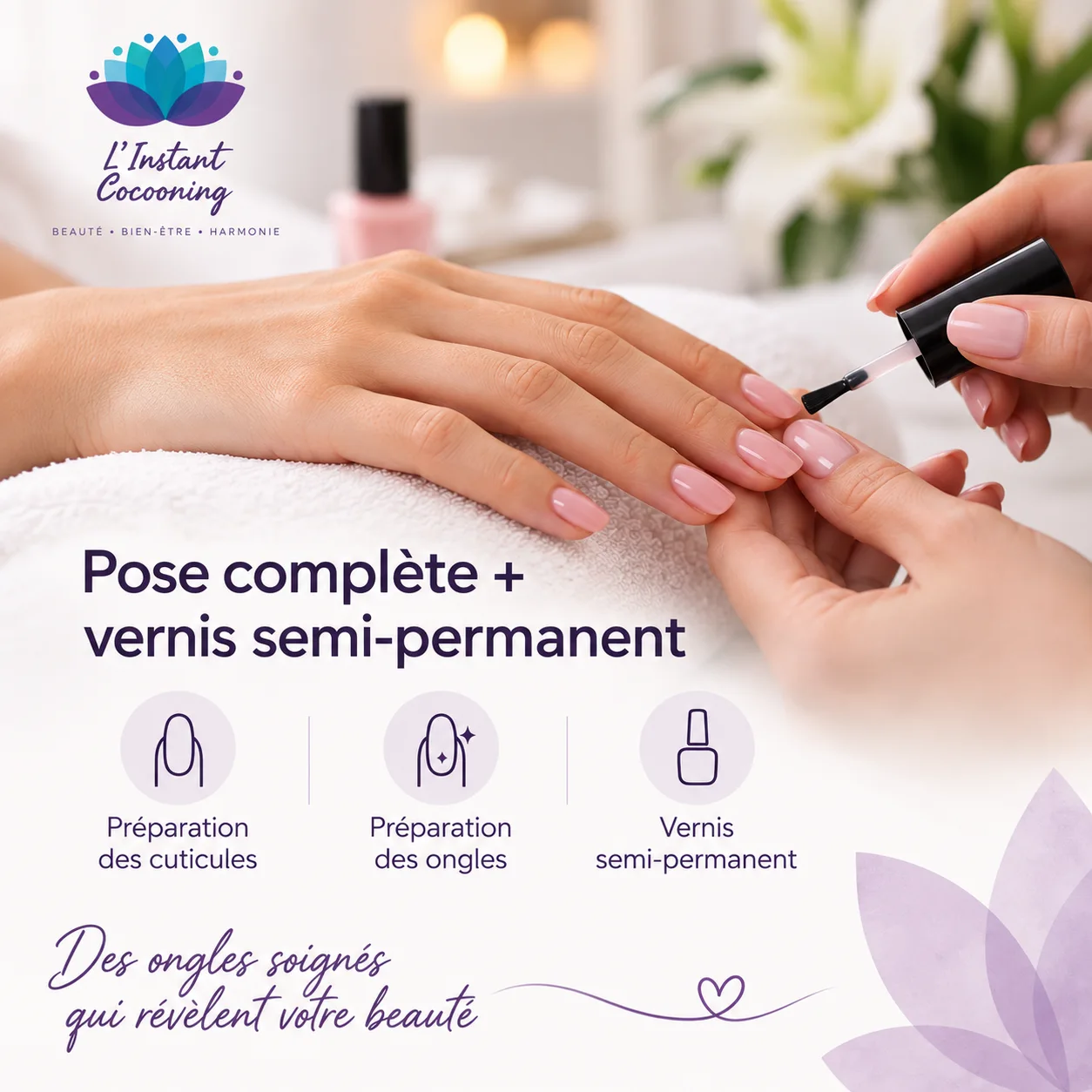 Pose complète + vernis semi-permanent