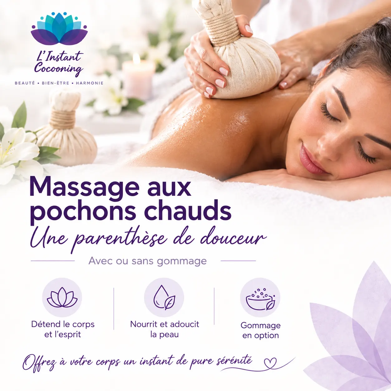 Soin Elixir Massage aux pochons & gommage du corps